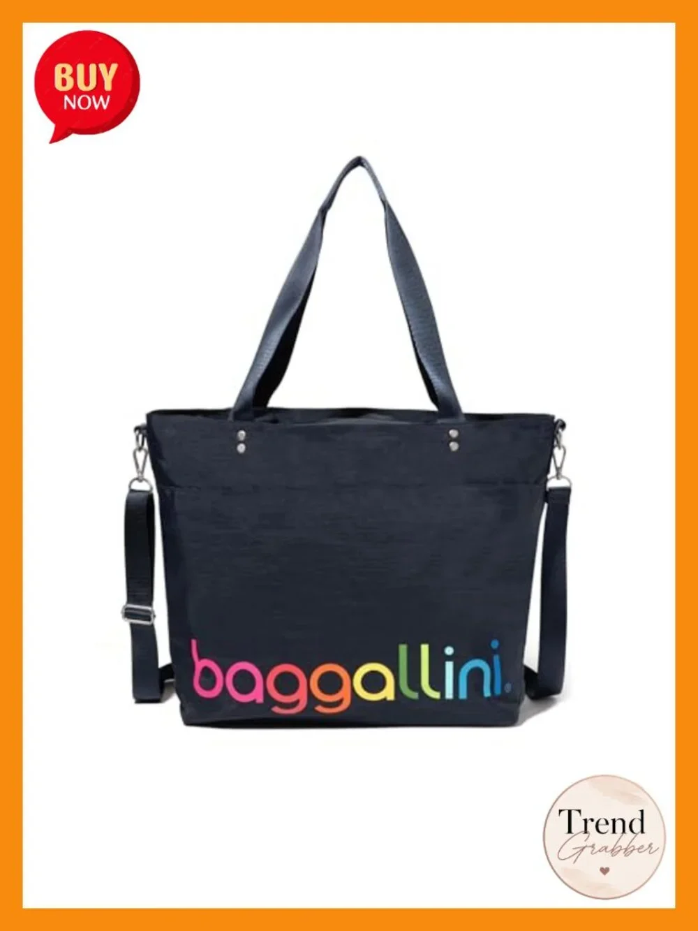 Nylon Large Carryall Tote with Luggage Sleeve, Zipper Top, Travel & Beach Bag
